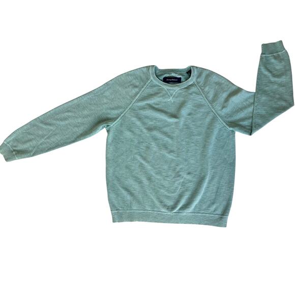 Tommy Bahama Y2K Sweater Mens Medium Green Cotton 90s Pullover Long Sleeve Retro - Picture 2 of 15